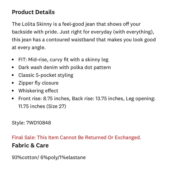 3 for $15 Lucky polka dot jeans - Picture 4 of 8